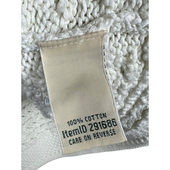 L.L. Bean Women’s 1X Cotton Fisherman Cable Knit Cardigan Sweater Ivory - Picture 14 of 14